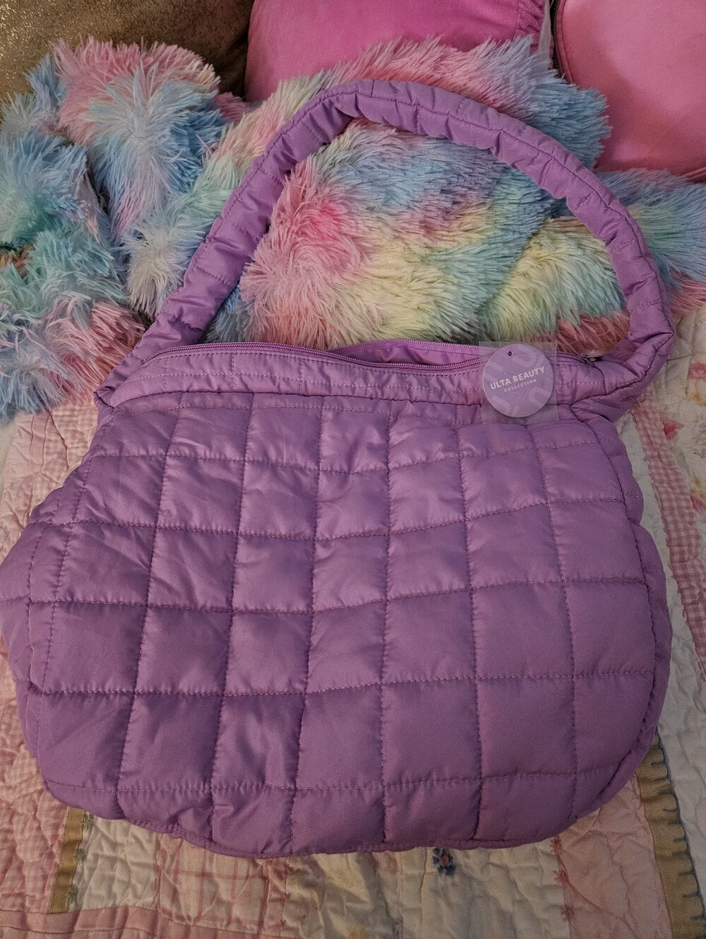 Ulta Beauty Puffer Quilted Cross-Body Bag- Lilac